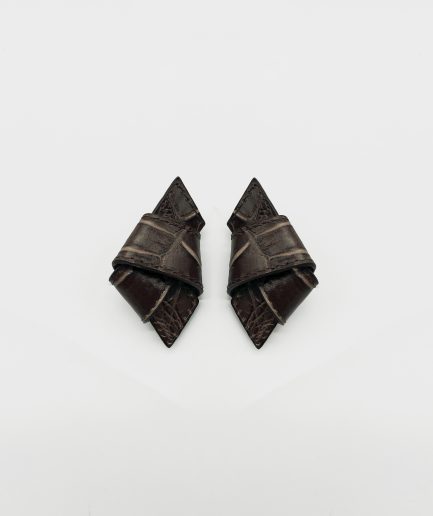 NODI EARRINGS BROWN PRINT CROCO / LIMITED EDITION